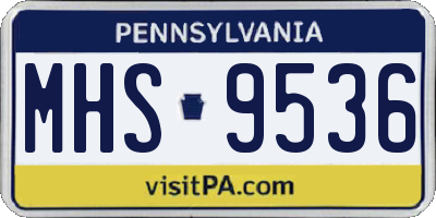 PA license plate MHS9536
