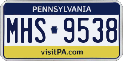 PA license plate MHS9538