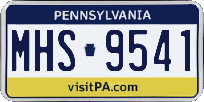 PA license plate MHS9541