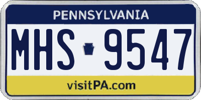 PA license plate MHS9547