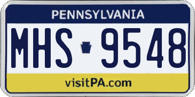 PA license plate MHS9548