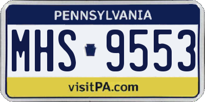 PA license plate MHS9553