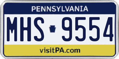 PA license plate MHS9554
