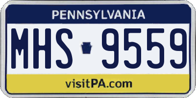 PA license plate MHS9559