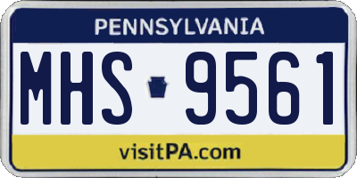 PA license plate MHS9561