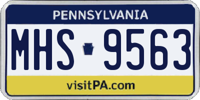 PA license plate MHS9563