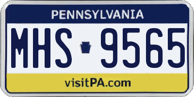 PA license plate MHS9565