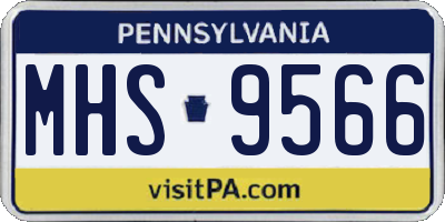 PA license plate MHS9566
