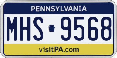 PA license plate MHS9568