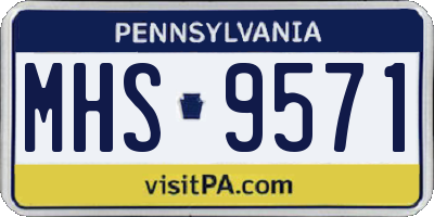 PA license plate MHS9571
