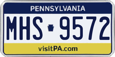 PA license plate MHS9572