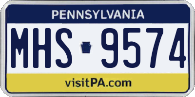 PA license plate MHS9574