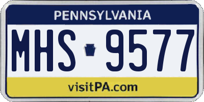 PA license plate MHS9577