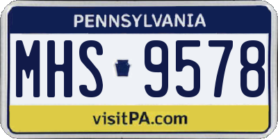 PA license plate MHS9578