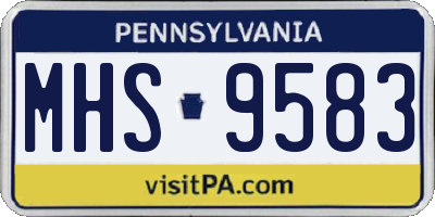 PA license plate MHS9583
