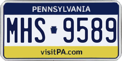 PA license plate MHS9589