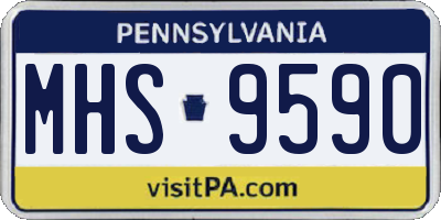 PA license plate MHS9590