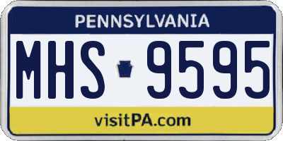 PA license plate MHS9595