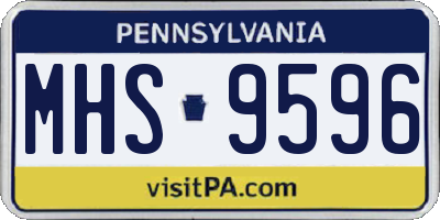 PA license plate MHS9596