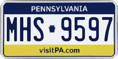 PA license plate MHS9597