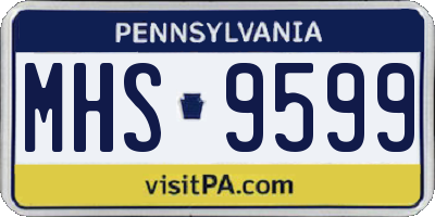 PA license plate MHS9599