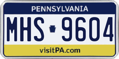 PA license plate MHS9604