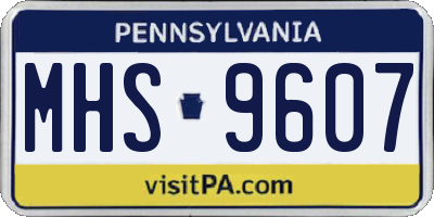 PA license plate MHS9607