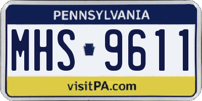 PA license plate MHS9611