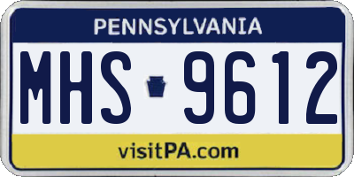PA license plate MHS9612