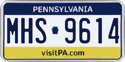 PA license plate MHS9614
