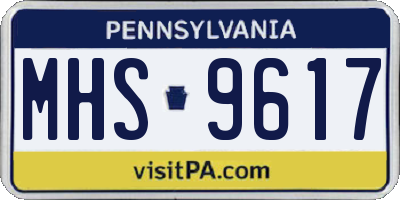 PA license plate MHS9617
