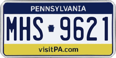 PA license plate MHS9621