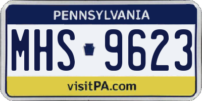 PA license plate MHS9623