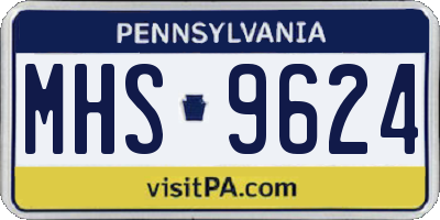 PA license plate MHS9624