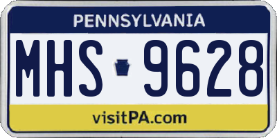 PA license plate MHS9628