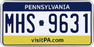 PA license plate MHS9631