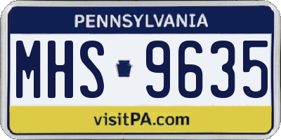 PA license plate MHS9635