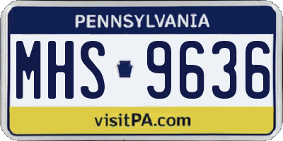 PA license plate MHS9636