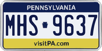 PA license plate MHS9637