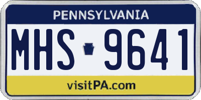 PA license plate MHS9641