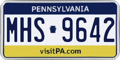 PA license plate MHS9642