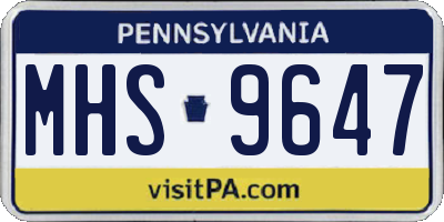 PA license plate MHS9647