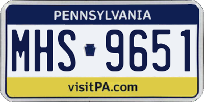 PA license plate MHS9651