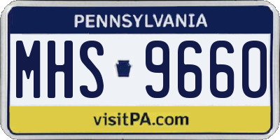 PA license plate MHS9660