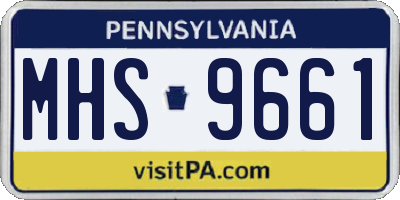 PA license plate MHS9661