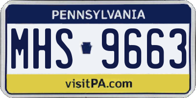 PA license plate MHS9663