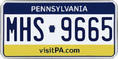 PA license plate MHS9665