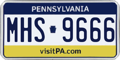 PA license plate MHS9666
