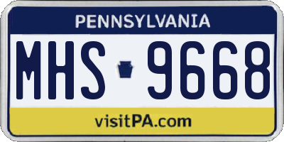 PA license plate MHS9668