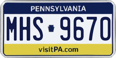 PA license plate MHS9670
